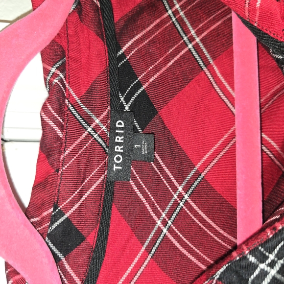 Torrid Red and Black Plaid Shirt - Picture 2 of 3